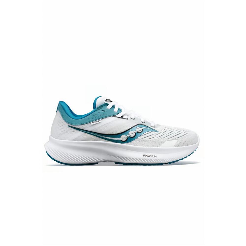 NEW SAUCONY women's ride 16 running shoes in white/ink